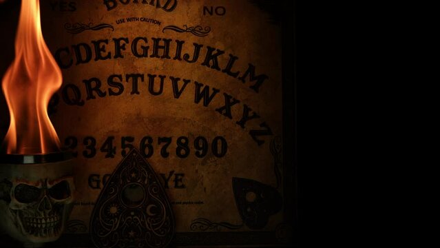 Skull Head and Ouija Witch Board 