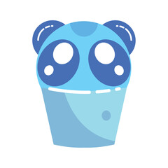 Isolated blue monochromed ice cream icon Vector