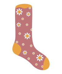sock with flowers