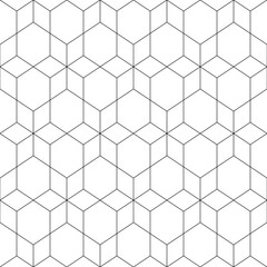 Seamless mosaic pattern. Rhombuses, hexagons ornament. Grid background. Ancient ethnic motif. Geometric grate wallpaper. Parquet backdrop. Digital paper, web design, textile print. Lozenges vector art