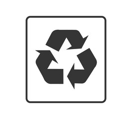 Black recycling icon.