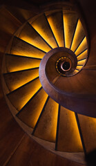 wodden spiral staircase  