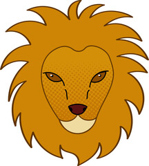 Fototapeta premium Lion illustration with raster.Drawing.Animal.Savage.Cartoon. Dithered