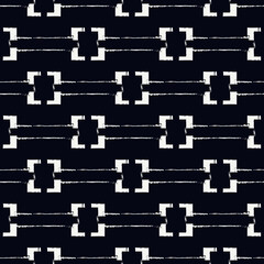 Paint brush strokes seamless pattern. Freehand design background. Brackets motif modern minimal ornament. Trendy handdrawn doodle geometric print