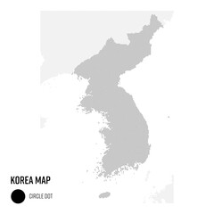 Fototapeta premium 世界地図ドット 朝鮮半島 地域別にグループ