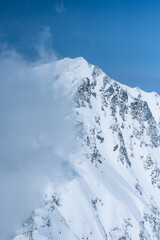snow covered mountains