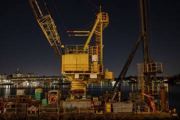 Crane by the harbor
