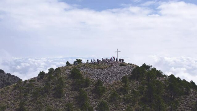 Aerial Top of the Pico del Aguila Mountain in Mexico. Ajusco