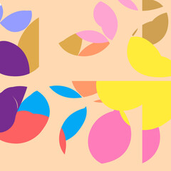 Simple Abstract hand drawn various shapes and doodles Botanical Nature Flowers and Leaves modern contemporary trendy objects vector illustration elements.