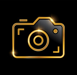 Gold Luxury Camera Vector Icon