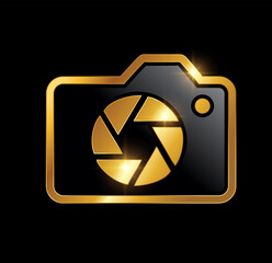 Gold Luxury Camera Vector Icon