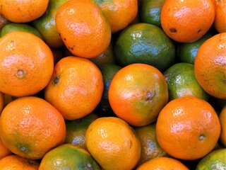 tangerines in a market