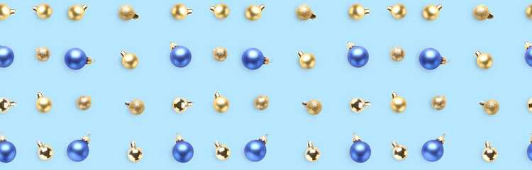 Beautiful Christmas pattern for design with balls on blue background
