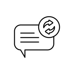 icon outline feedback, bubble chat, chatting, review, comment, rating, editable color. outline icon style
