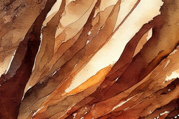 Fototapeta premium Watercolor graphic background of a grunge texture or a wall of coffee tones or chocolate beige brown tones.