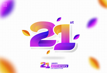 Number 21 logo icon design. 21st birthday logo number. anniversary 21