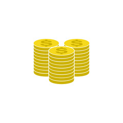 coin money icon set, coin money vector set flat design sign symbol