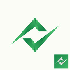 Simple and unique shape two or double checklist on flip like electric or letter N font image graphic icon logo design abstract concept vector stock. Can be used as symbol related to sign or audit