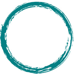 Teal circle brush stroke vector isolated on white background. Teal enso zen circle brush stroke. For stamp, seal, ink and paintbrush design template. Grunge hand drawn circle shape, vector