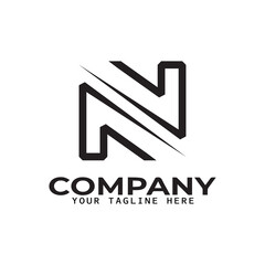 N initial letter logo template vector icon design