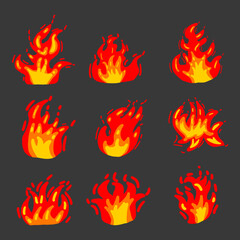 hand drawing fire graphic collection resource. can be used for baner, flyer or etc.
