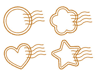 クレヨン素材の消印・スタンプの4種セット 装飾