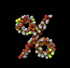 Sports Balls  Themed Font  Percent Sign