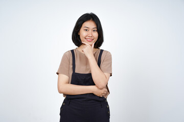 Obraz premium Smile and Looking at camera of Beautiful Asian Woman Isolated On White Background