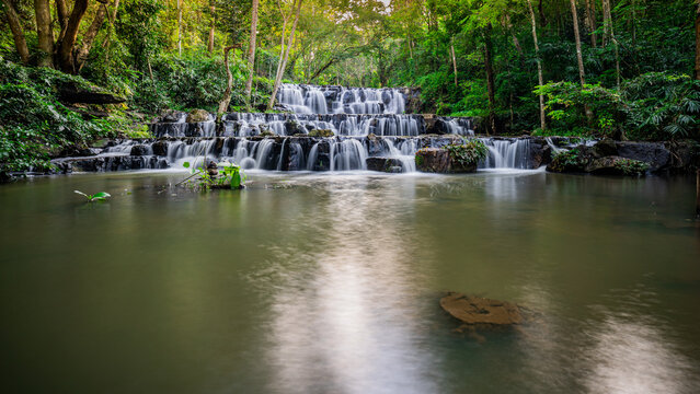 Samlan Waterfall in Namtok Samlan National Park, Saraburi, Thailand