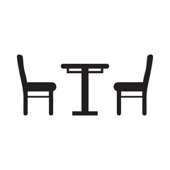 Table with chairs icon. Bistro round table symbol for your web site design, logo, app.Vector illustration
