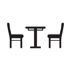 Table with chairs icon. Bistro round table symbol for your web site design, logo, app.Vector illustration