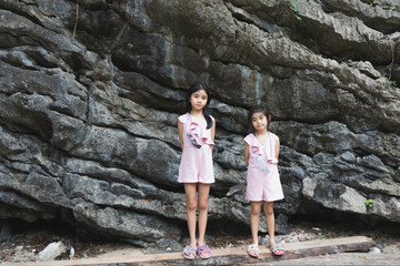 Fototapeta premium my daughter mountain at Nakhon si thammarat Thailand