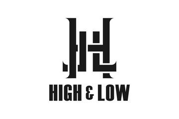 Initial letter L and H logo design clothing boutique icon symbol
