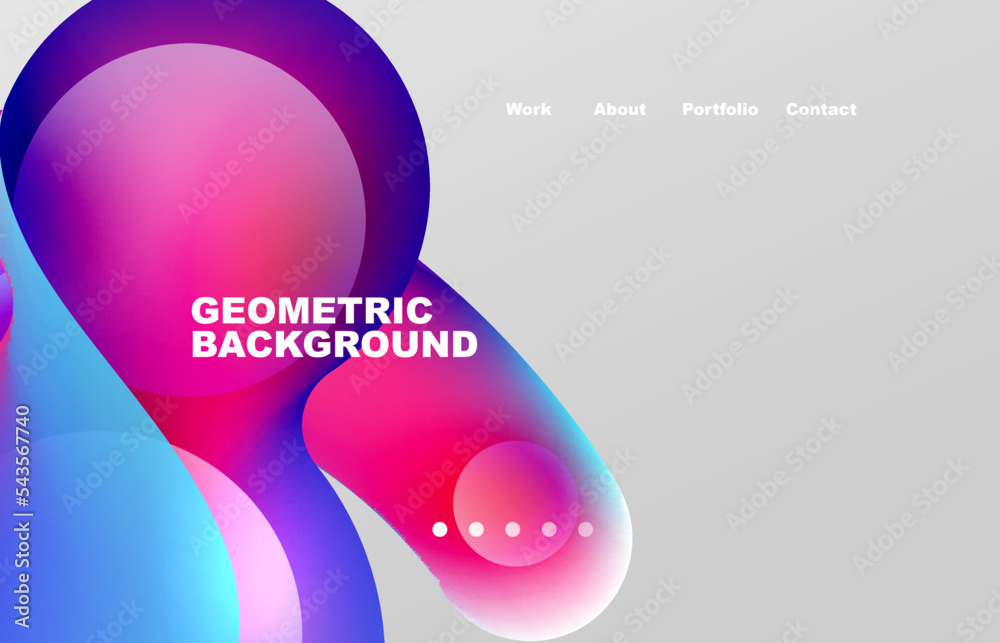 Fototapete Abstract liquid background for your landing page design. Web page for website or mobile app wallpaper