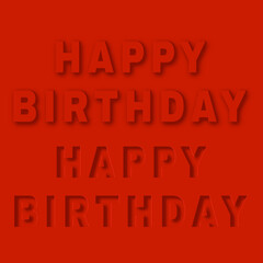 エンボス風に見える文字イラスト、立体的な文字素材、誕生日を祝う文字イラスト、活版印刷のようなタイポグラフィ、立体感のある文字、シンプルなお祝いメッセージの文字素材