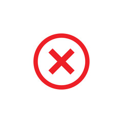 sign Red Cross Mark clean vector icon