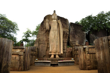 The Avukana Buddha Statue in Anuradhapura, Sri Lanka.