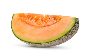 cantaloupe melon slices isolated on transparent png