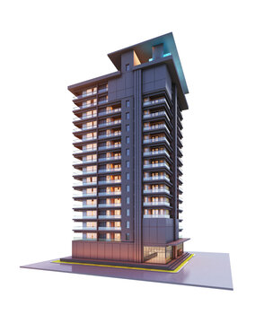 3d render apartment or Condominium luxury building