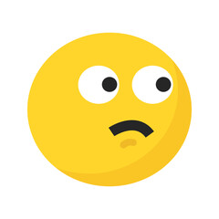 Emoji emoticon yellow face confuse funny symbol illustration smile happy