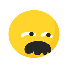 Emoji uncle moustache emoticon yellow face confuse funny symbol illustration smile happy