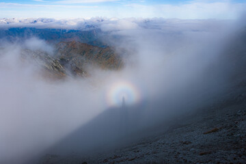秋の登山風景