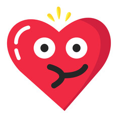 Obraz premium Emoji valentine uncle mustache emoticon yellow pink red face confuse funny symbol illustration smile happy