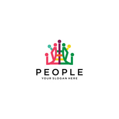 People logo vector icon design template