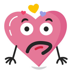 Emoji valentine uncle moustache emoticon yellow pink red face confuse funny symbol illustration smile happy