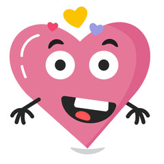Emoji valentine uncle moustache emoticon yellow pink red face confuse funny symbol illustration smile happy