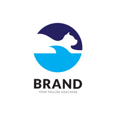 Cat logo icon design template.