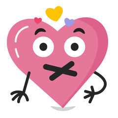 Emoji valentine uncle moustache emoticon yellow pink red face confuse funny symbol illustration smile happy