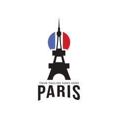Paris and Eiffel tower logo design