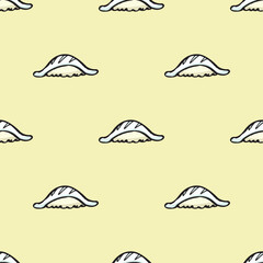 squid sushi cartoon object, seamless pattern, vector doodle art